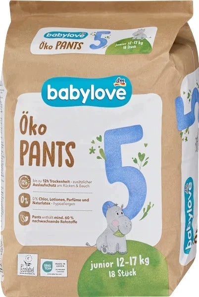 Babylove Diapers Eko Size. 5 Junior 12-17 kg 18 pcs. Protection 12h