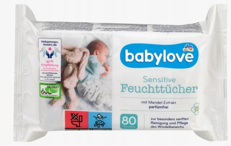 Babylove Wet Wipes Sensitive 960pcs Almond Line of tissues other