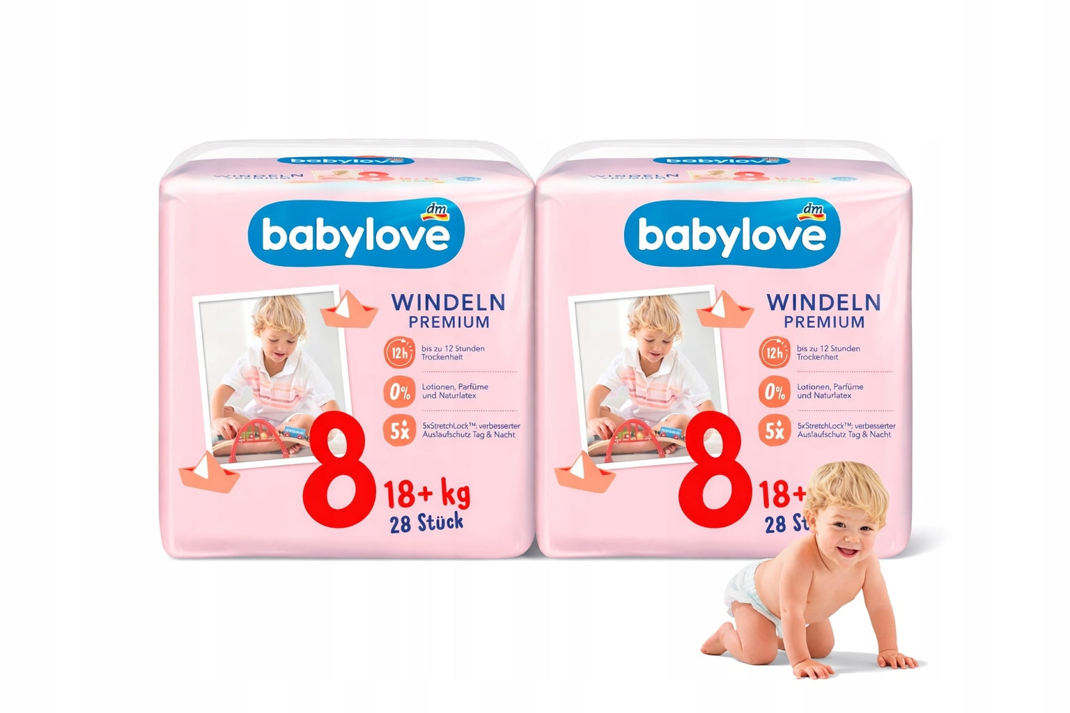Babylove XXL Diapers 8 18+ 28 pieces 2 pieces set