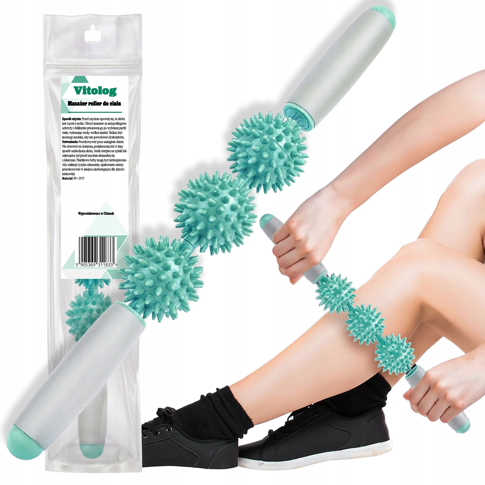 Back Body Massager Neck Roller with Protrusions for Cellulite