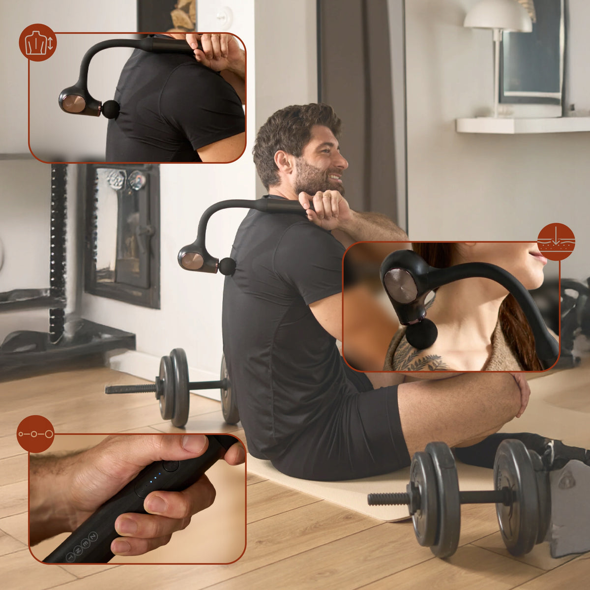 Back Massager Electric Vibration Smart 4 Neck Tips Packaging status original