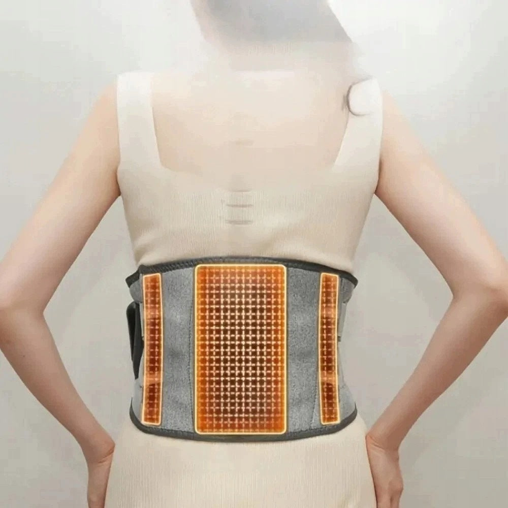 Back Massager Lumbar Heating Belt Warming Battery Grey Packaging status original