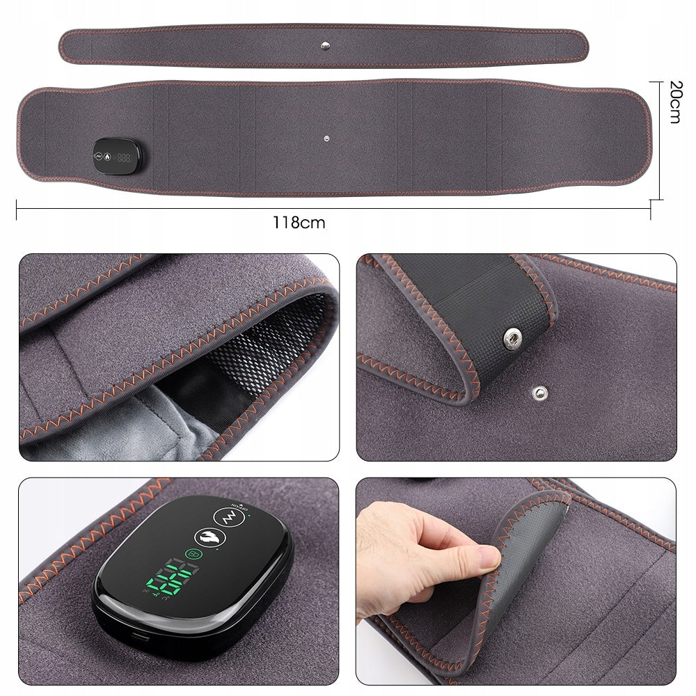 Back Massaging Belt With Heating And Vibration 3 LED Modes USB 5000mAh. Medical device no