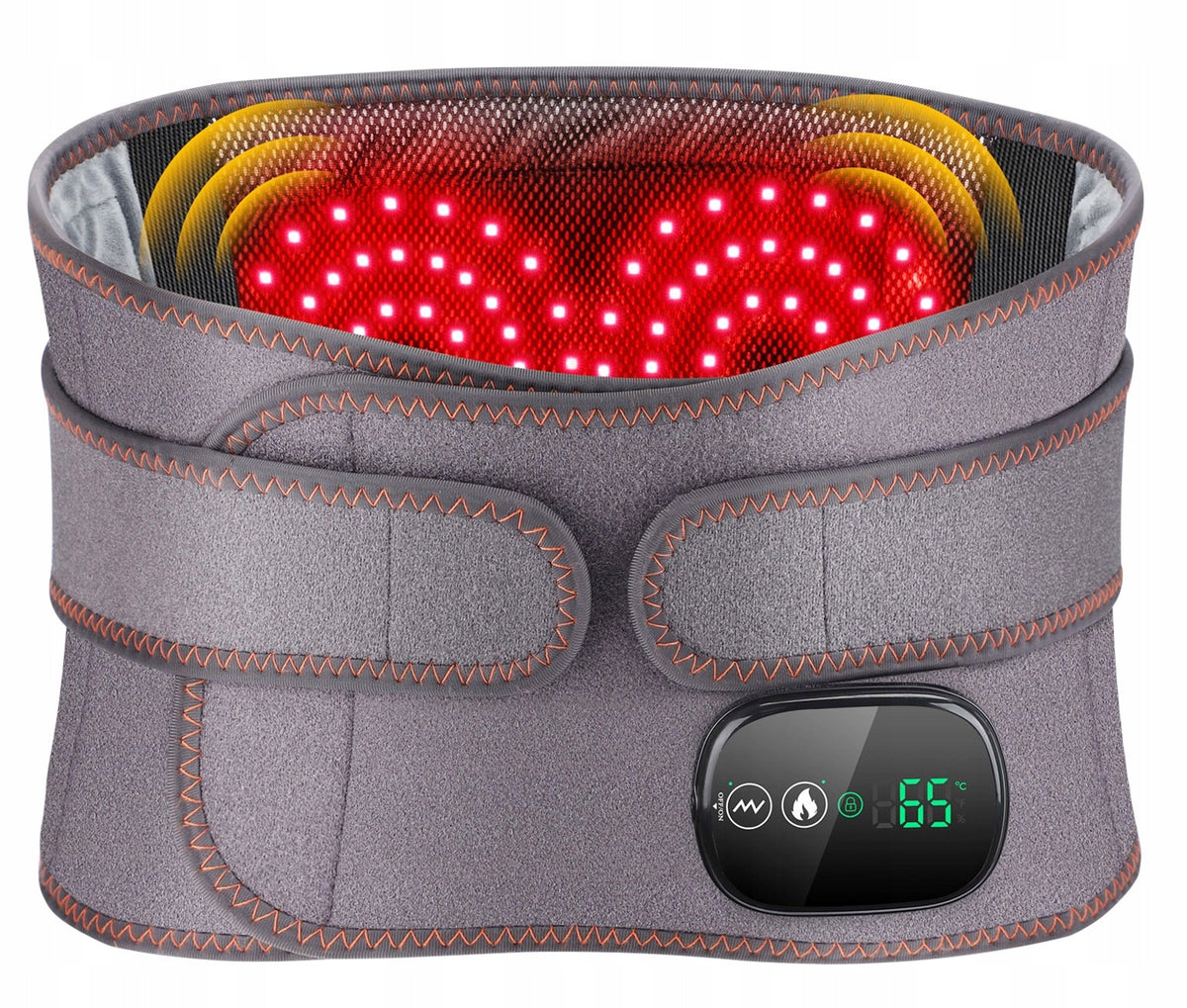Back Massaging Belt With Heating And Vibration 3 LED Modes USB 5000mAh.
