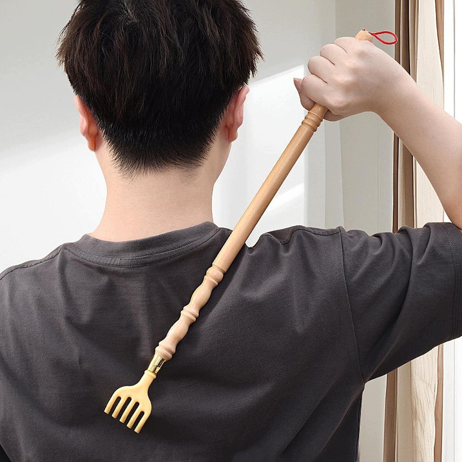 Back Scratcher Long Grab Reach Adults Home Use Handheld Sturdy Wood Body