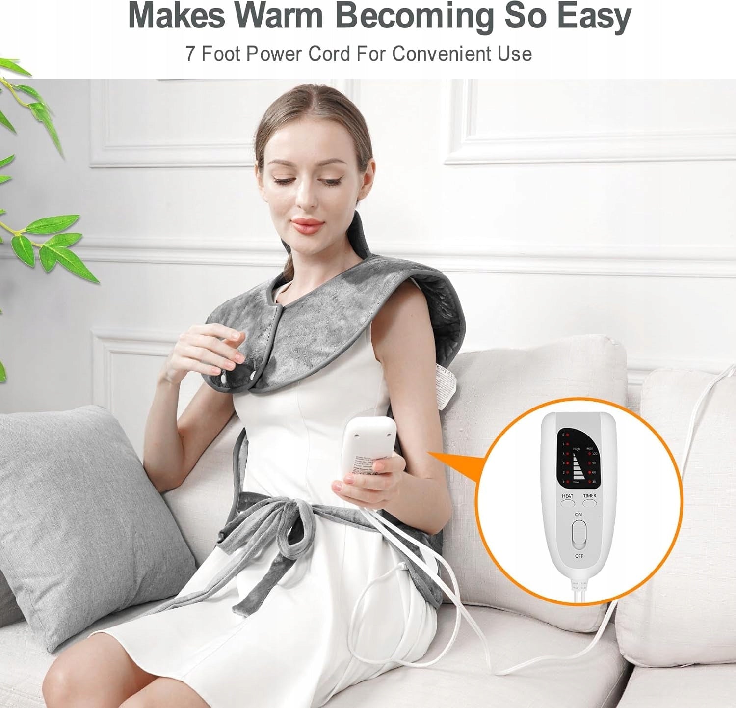 Back and Neck Heating Mat Electric Heater 60x60 cm 6 Levels Packaging status original