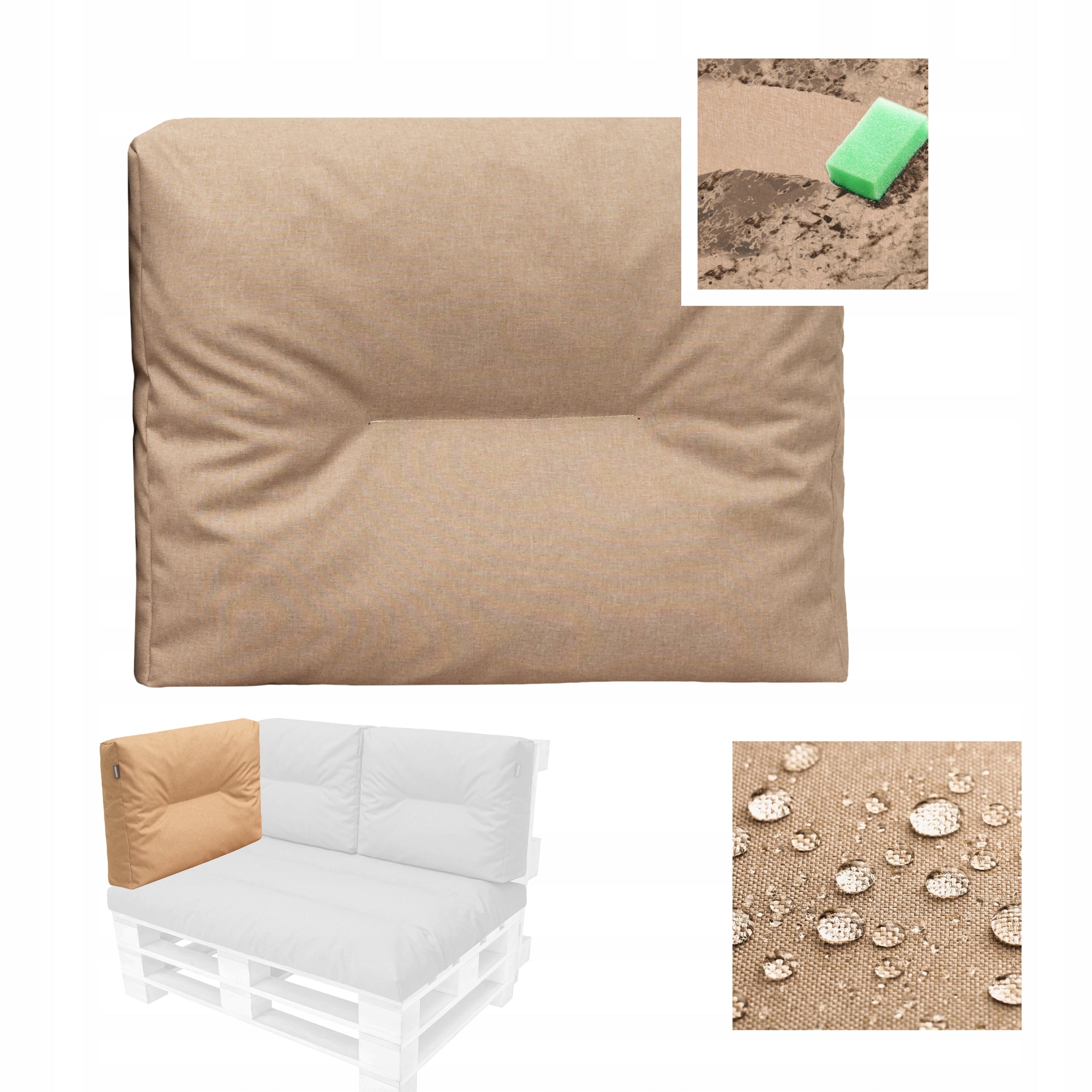 Back cushion Flora 59x45 cm, cushion for pallets waterproof, anti UV Manufacturer PillowPrim