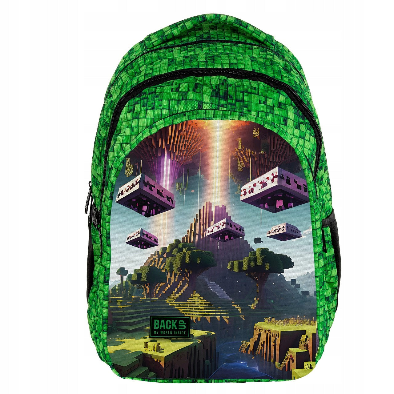 BackUP School Backpack Double Sided Panel 3 Patterns in 1 for Boy Pixel Game Manufacturer code PLB8D64