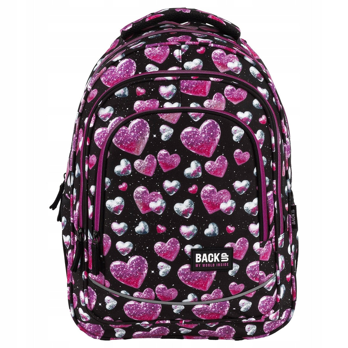 BackUP School Backpack Glitter Hearts for Girls X32 Derform Packaging status original