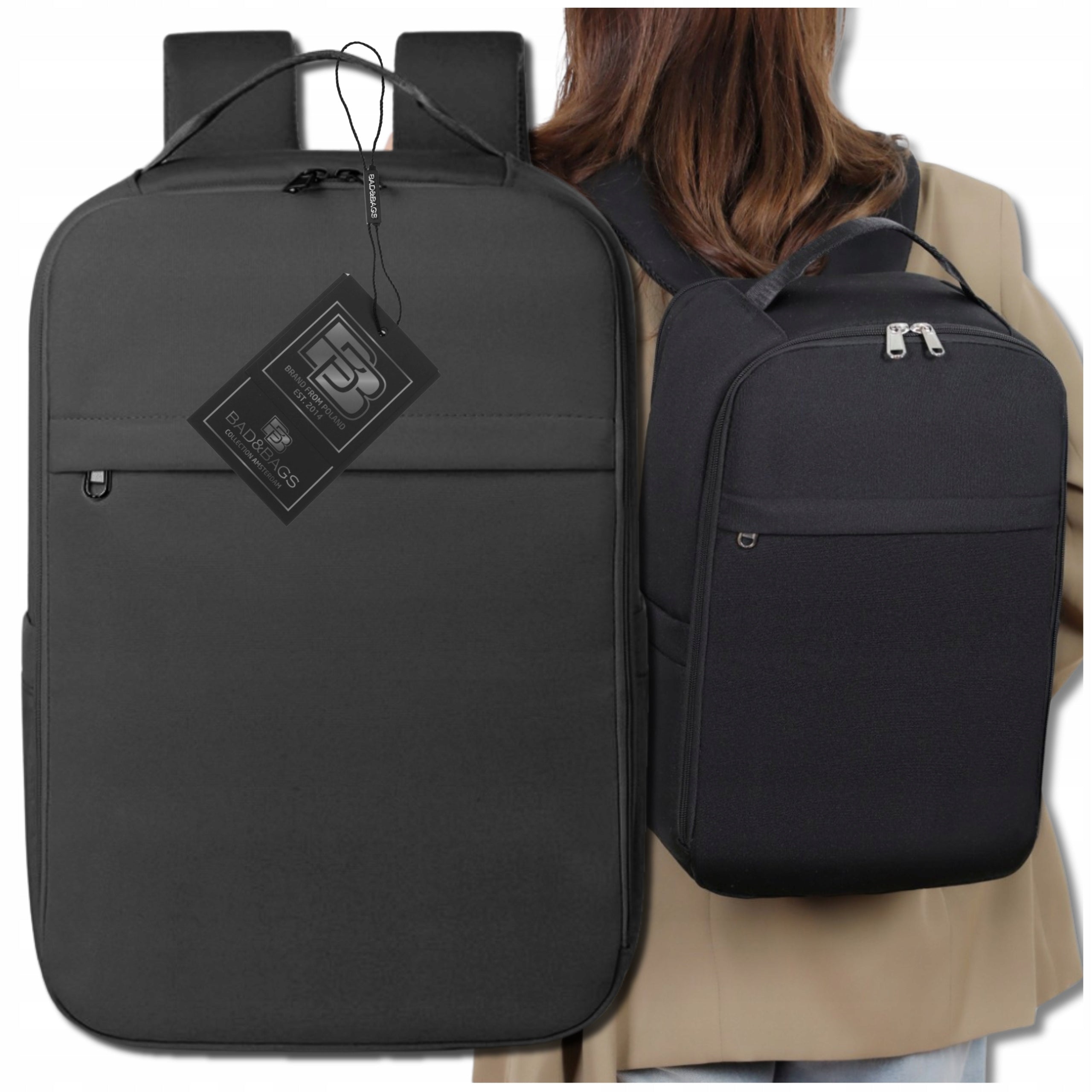 Backpack BLACK For Airplane Travel CABIN LUGGAGE BAD&BAGS Strong Packaging status original