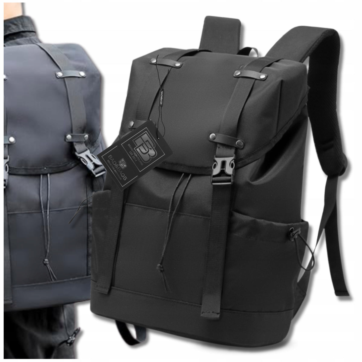 Backpack BLACK For Airplane Travel City A4 Waterproof Handheld Spacious Brand Bad&Bags