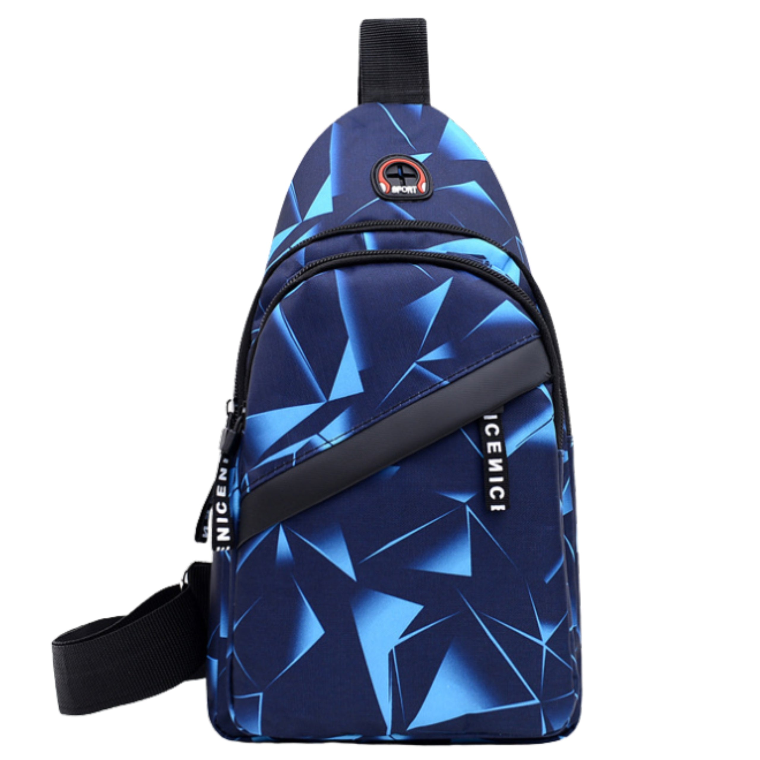 Backpack Bag Men's Shoulder Sachet Urban Sports Blue Zipper Lightweight Packaging status original