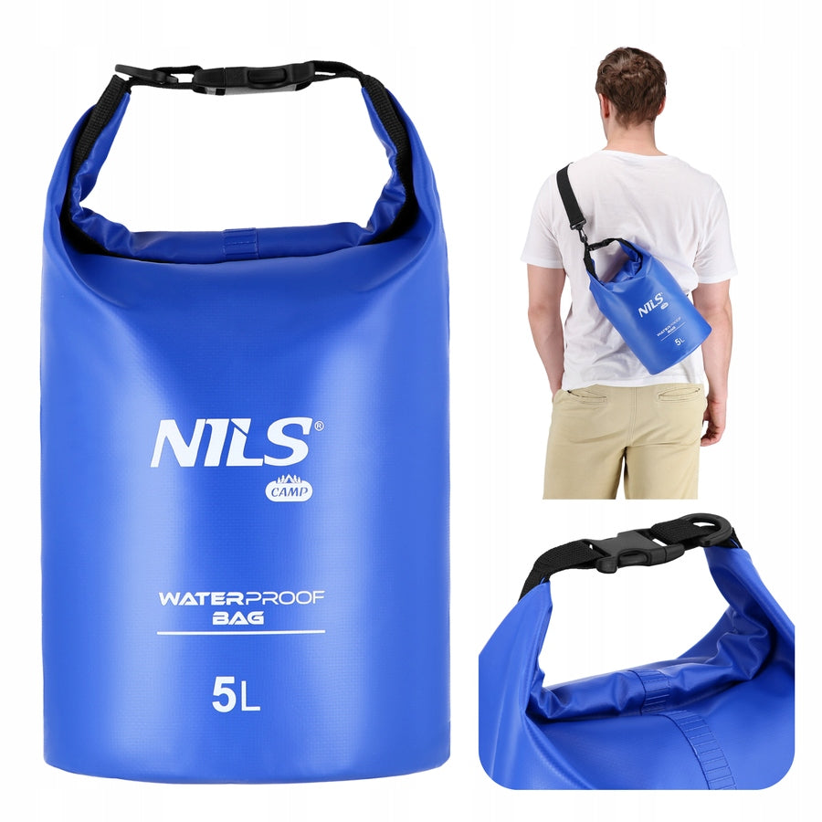 Backpack Bag Waterproof DRY BAG For Kayak NILS Blue 5 L Packaging status original
