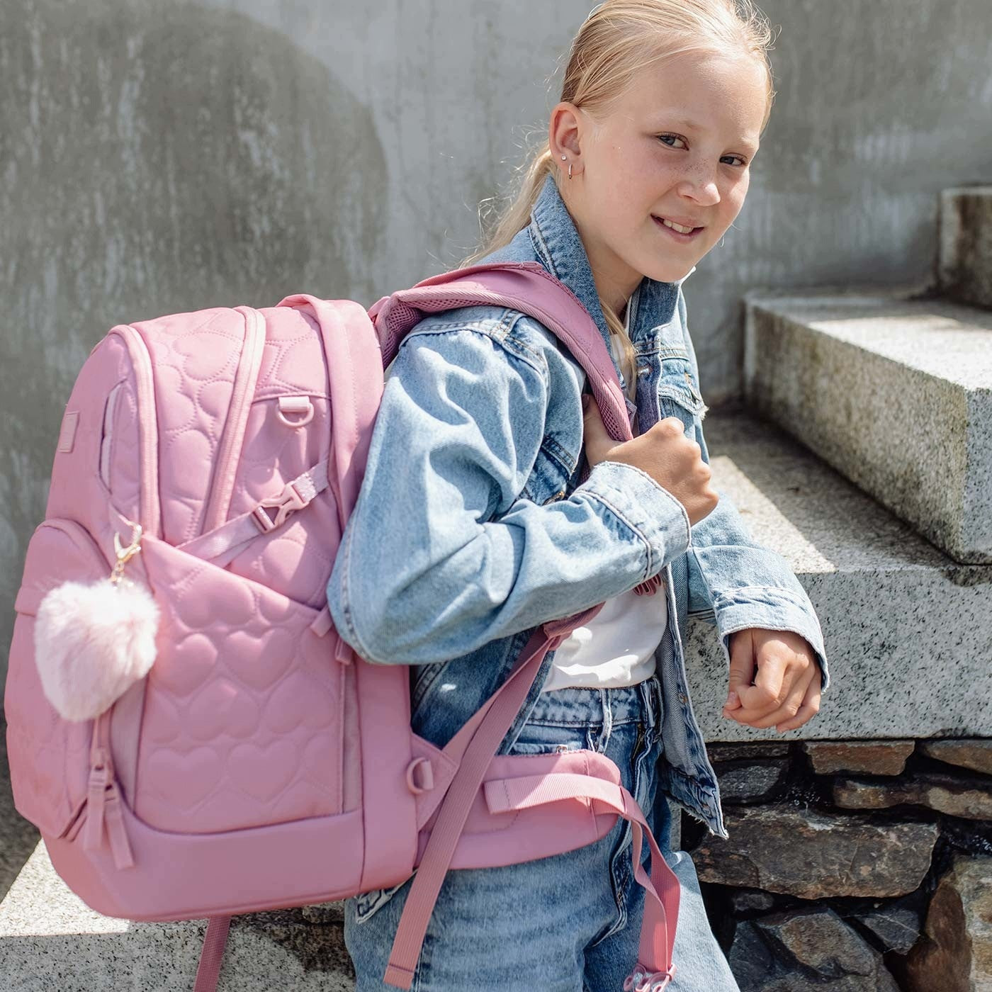 Backpack, Ergonomic Backpack, Sport Air, Padded Heart Pink