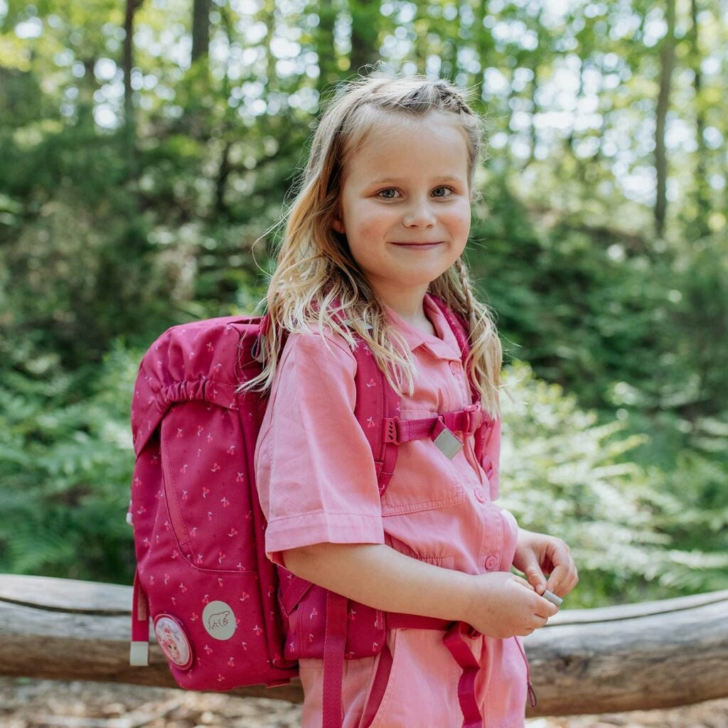 Backpack, Ergonomic School Backpack, Classic, Cherry Color multicolor