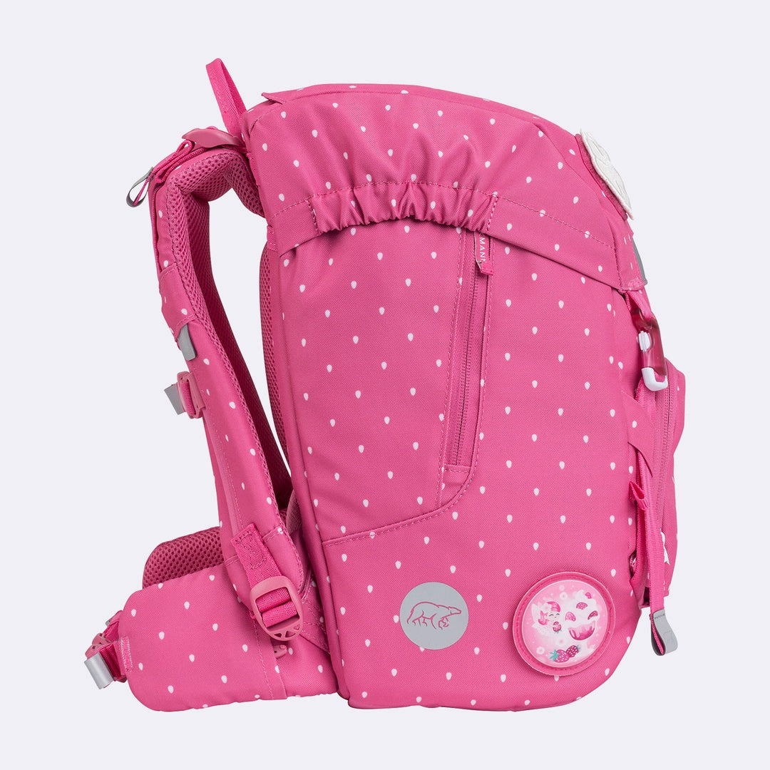 Backpack, Ergonomic School Backpack, Classic STRAWBERRY Color multicolor