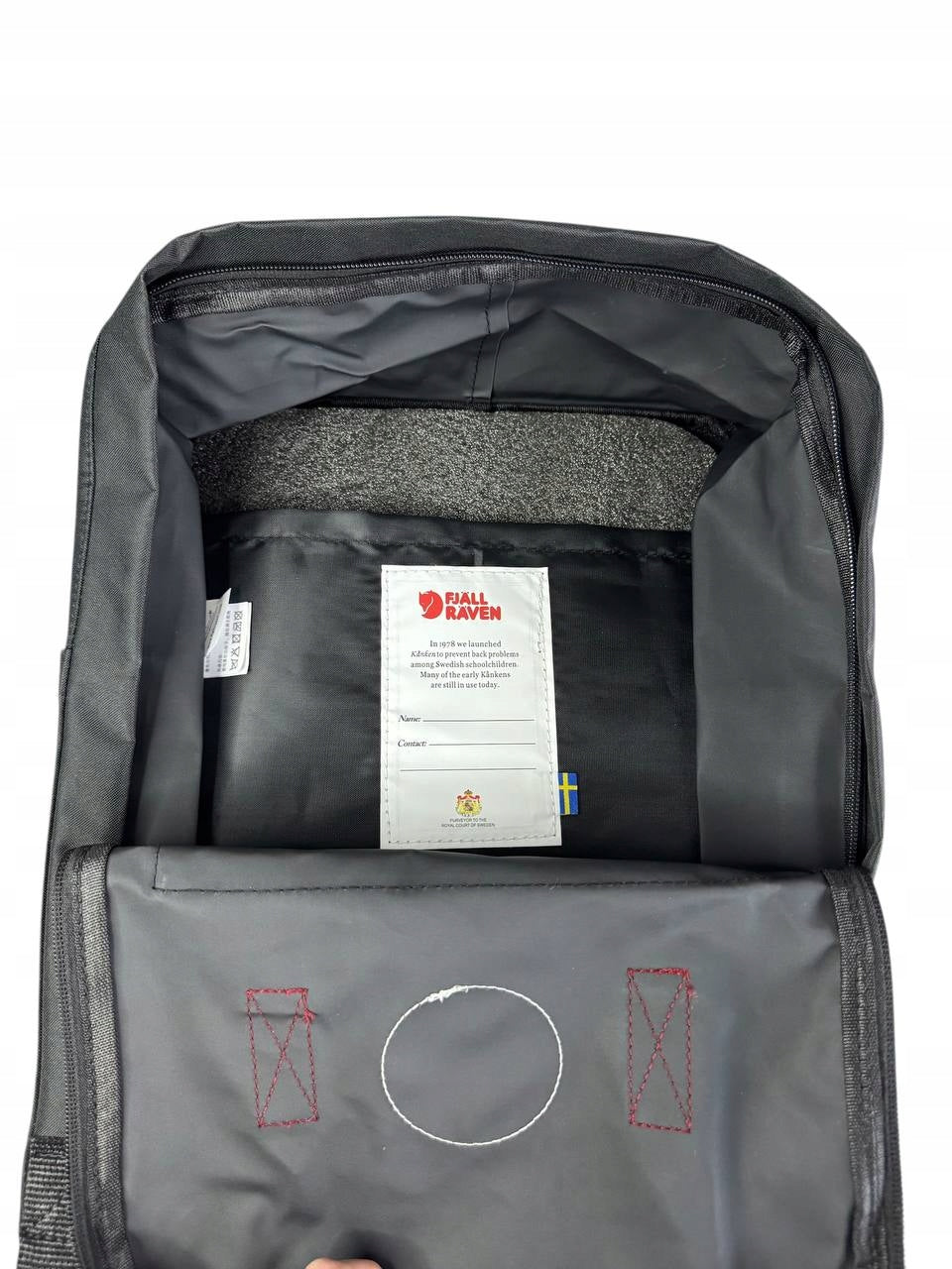 Backpack Fjallraven Kanken black with red handles Classic 16L Manufacturer code 23510550