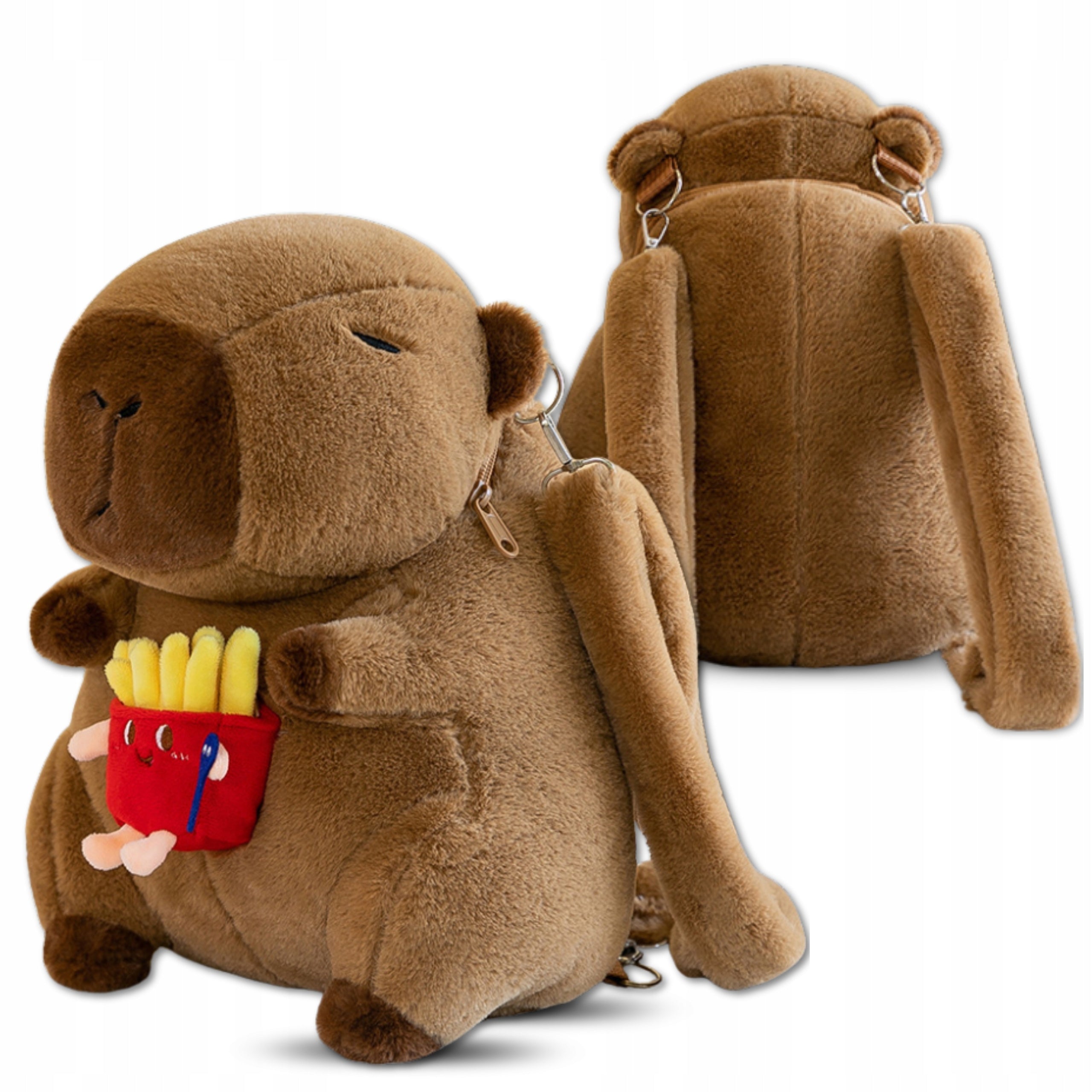 Backpack For Girl Boy Preschooler Kapibara Plush Spacious Brown Brand EdiBazzar