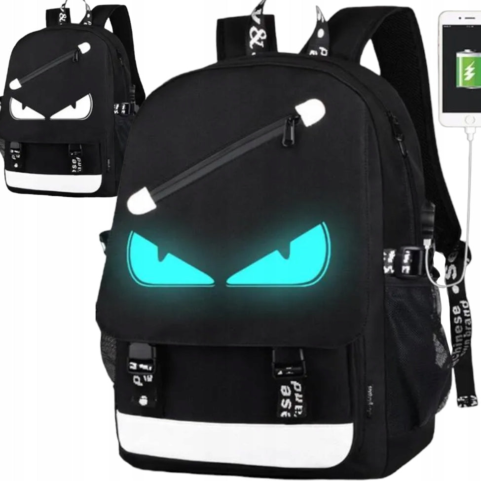 Backpack Glowing School usb youth marshmello gaming reflective