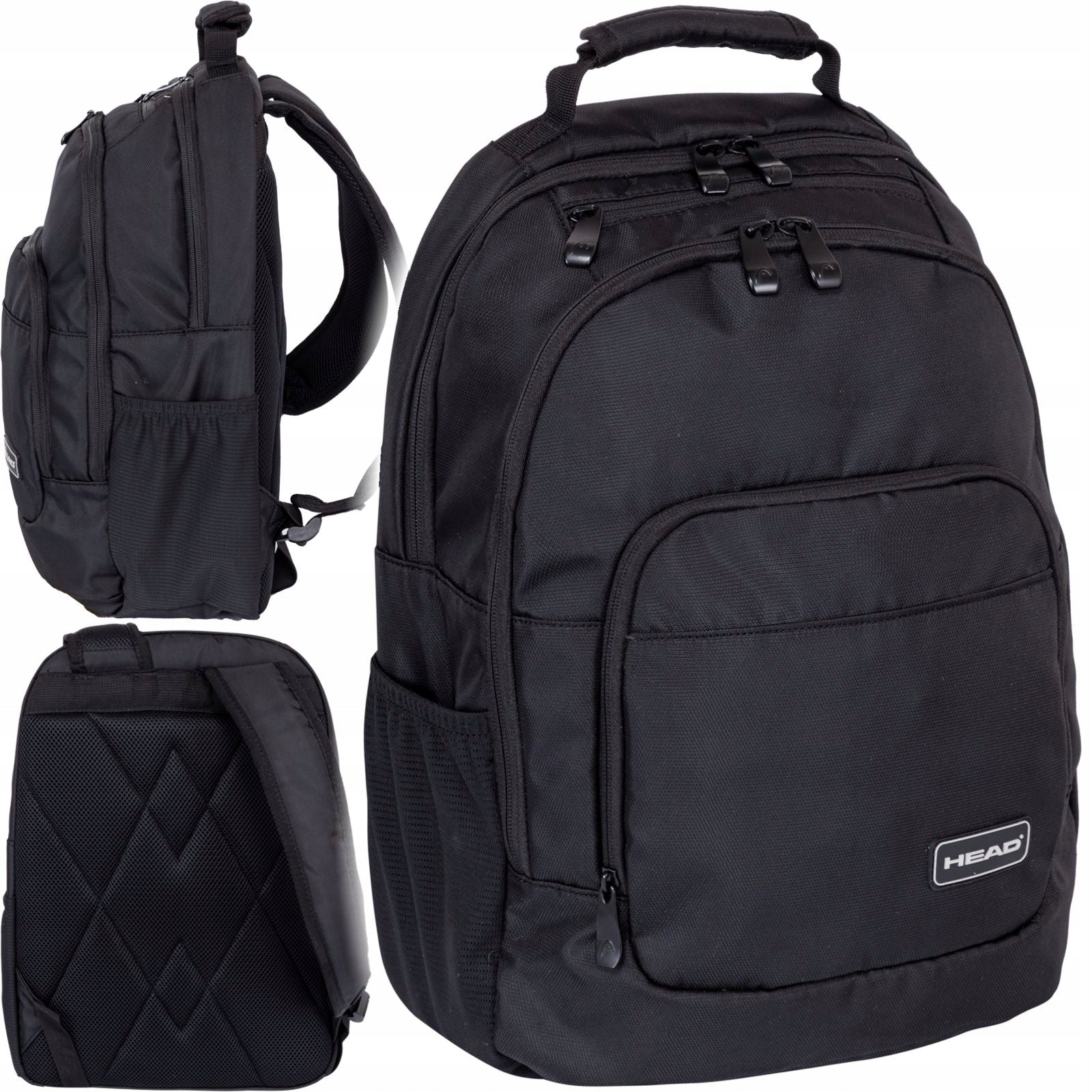 Backpack HEAD BLACK youth, multi-chamber, organizer
