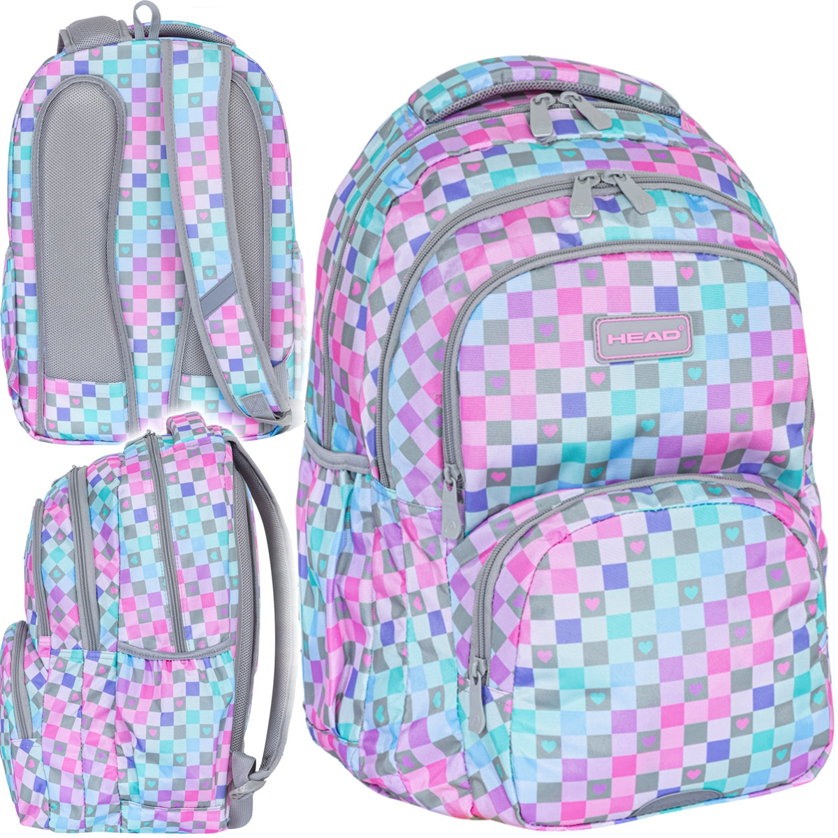 Backpack HEAD CHECKERED HEARTS youth, organizer, laptop compartment