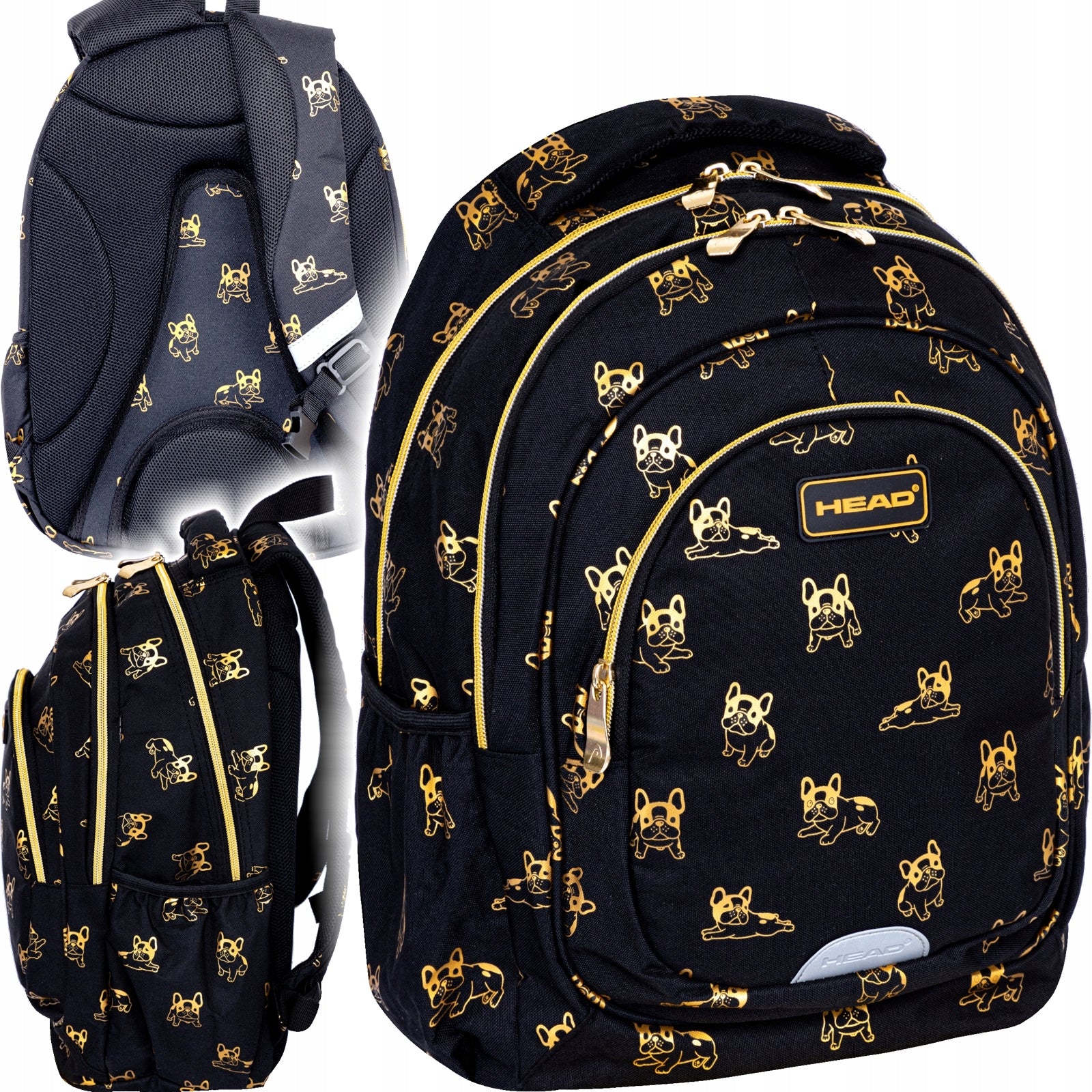 Backpack HEAD GOLDEN FRENCHIE for 1st class, 3-chamber, ERGOBACK system