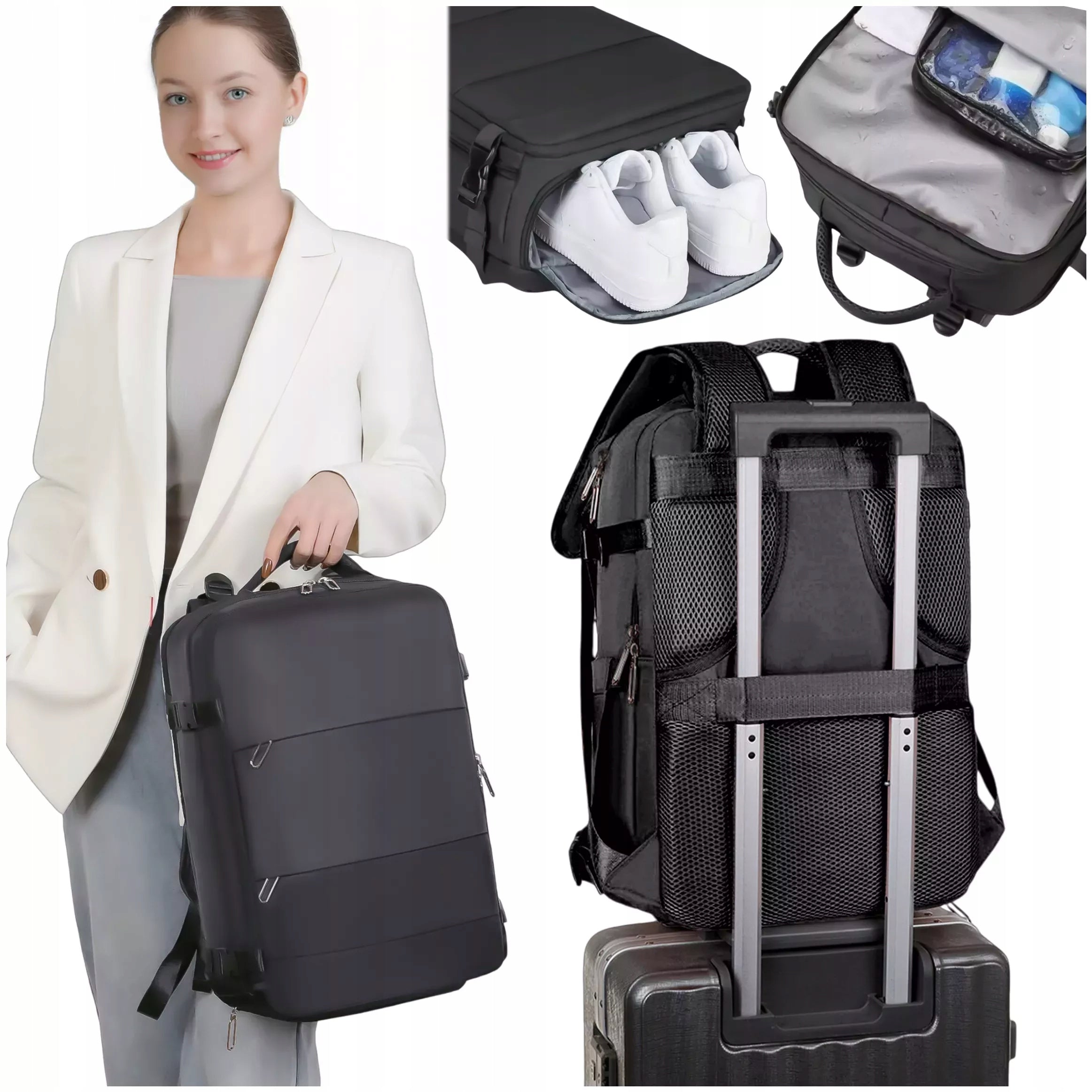 Backpack Hand Luggage for Airplane 45x30x20 Wizzair Cabin USB FORPLANE Packaging status original