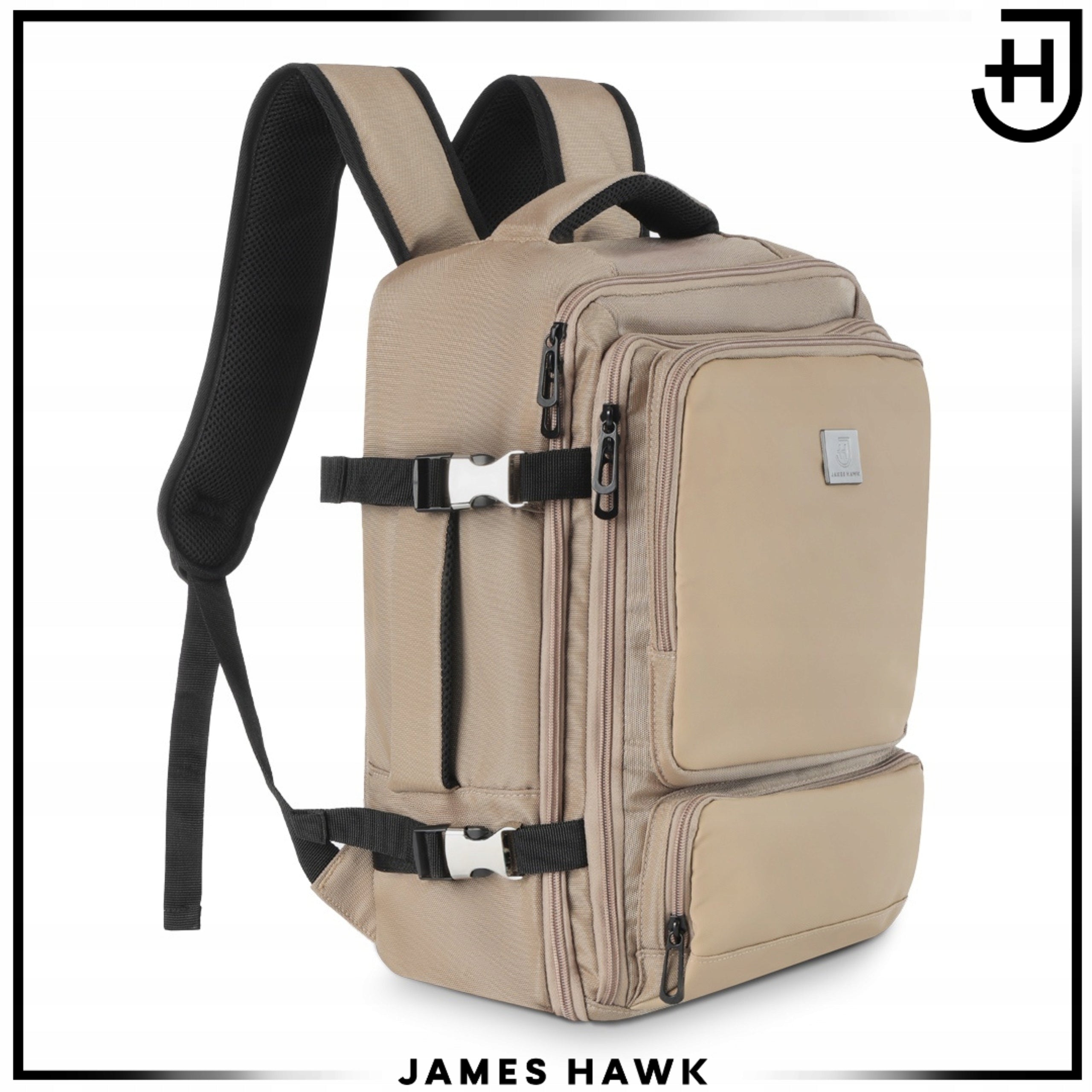 Backpack Hand Luggage for Airplane Bag Ryanair 40x30x20 James Hawk Taupe Brand James Hawk