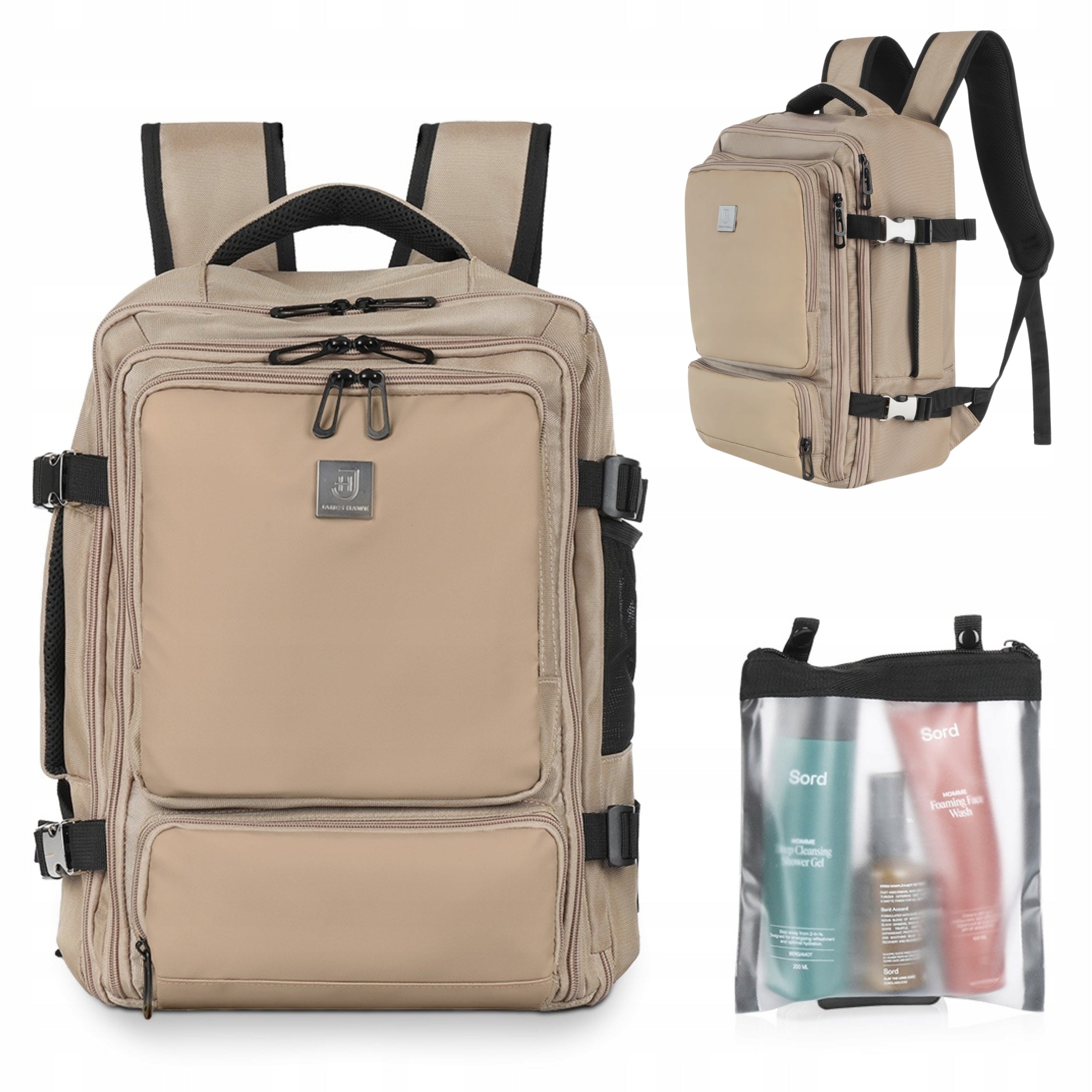 Backpack Hand Luggage for Airplane Bag Ryanair 40x30x20 James Hawk Taupe