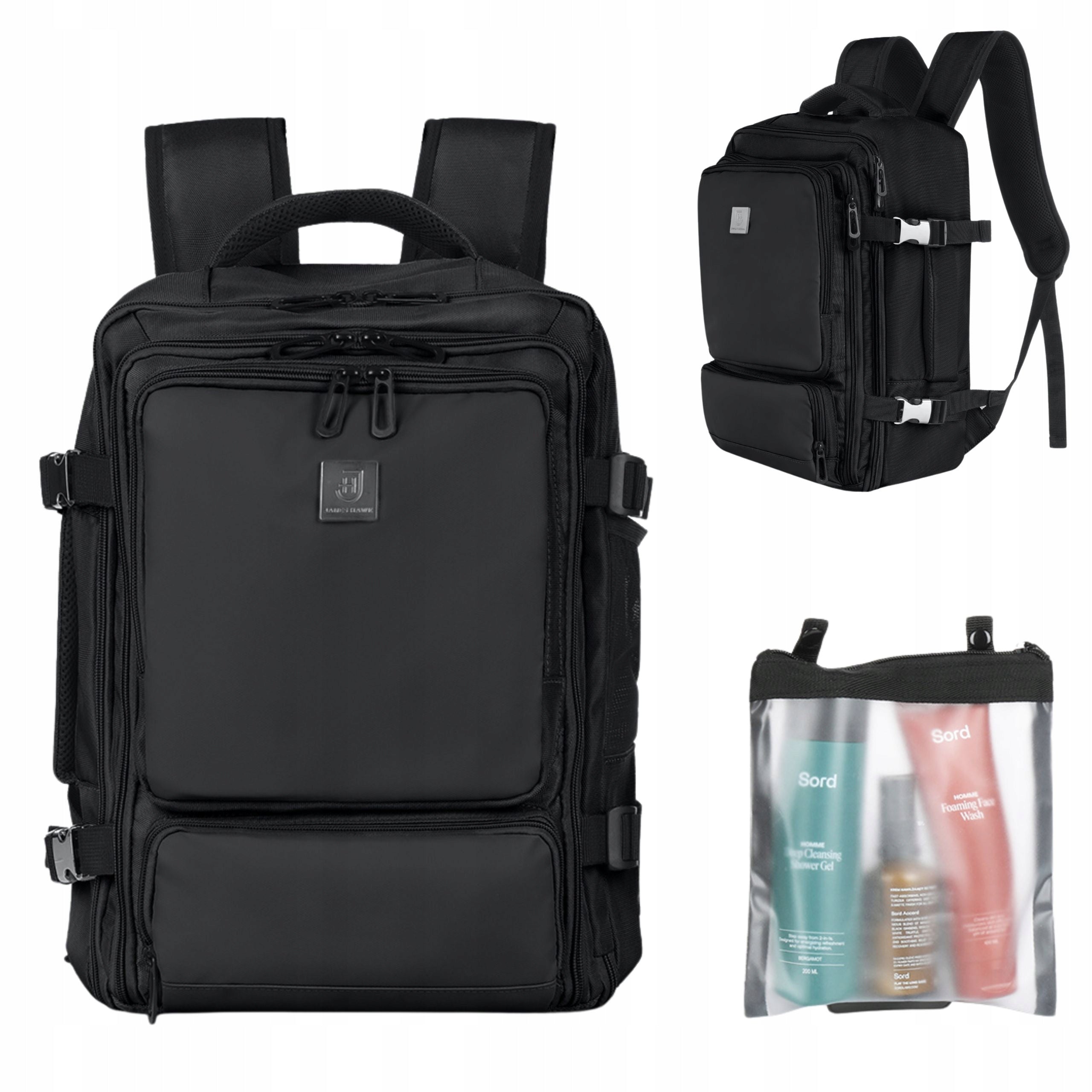 Backpack Hand Luggage for Airplane James Hawk Bag Ryanair 40x30x20 Black
