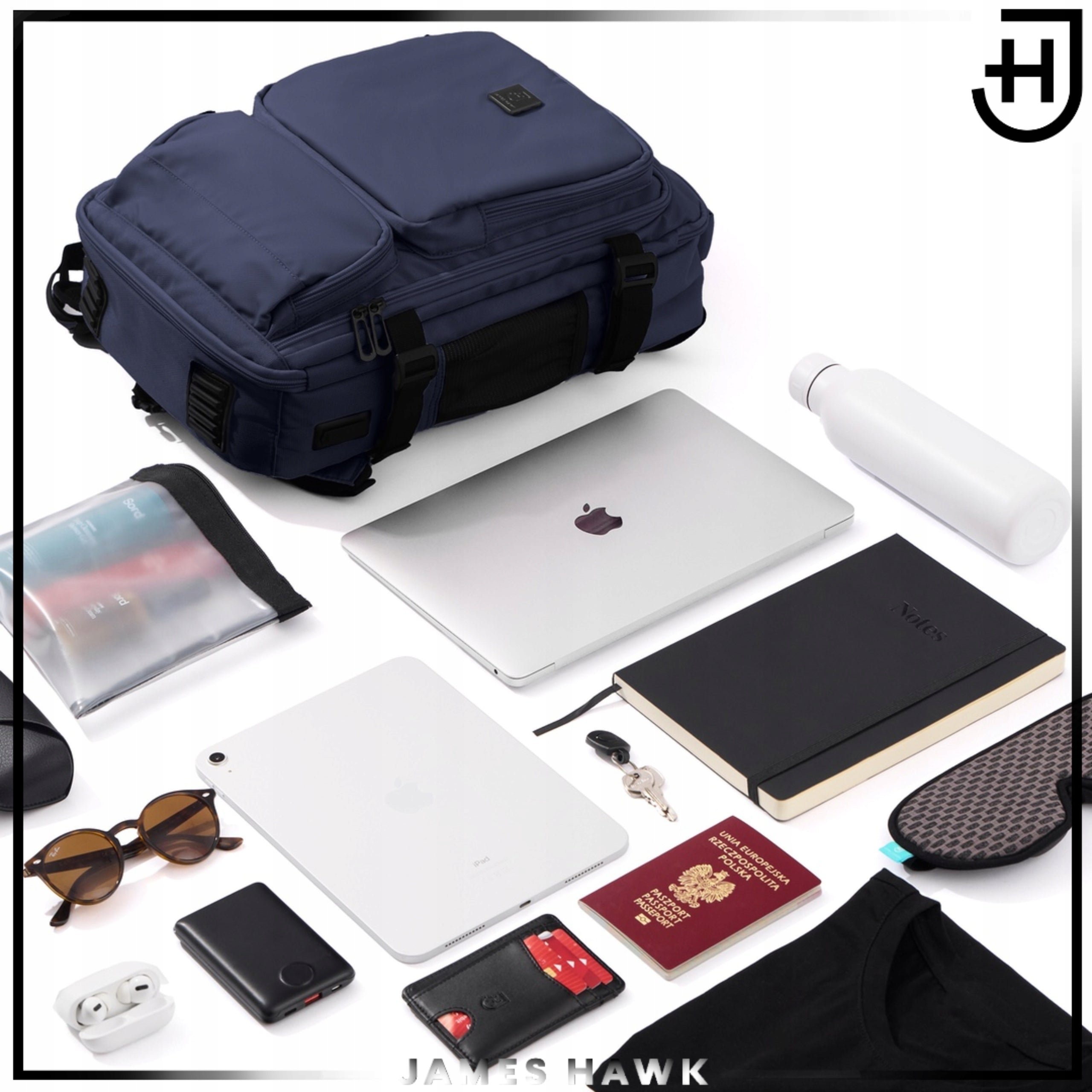 Backpack Hand Luggage for Airplane James Hawk Bag Ryanair 40x30x20 Navy Brand no brand