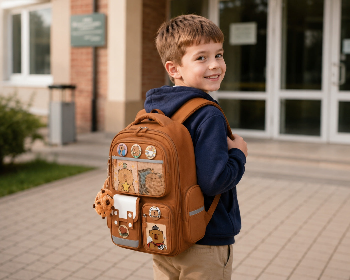 Backpack KAPIBARA children's school satchel for children to school LARGE A4 Manufacturer code plecak szkolny tornister dla KAPIBARA