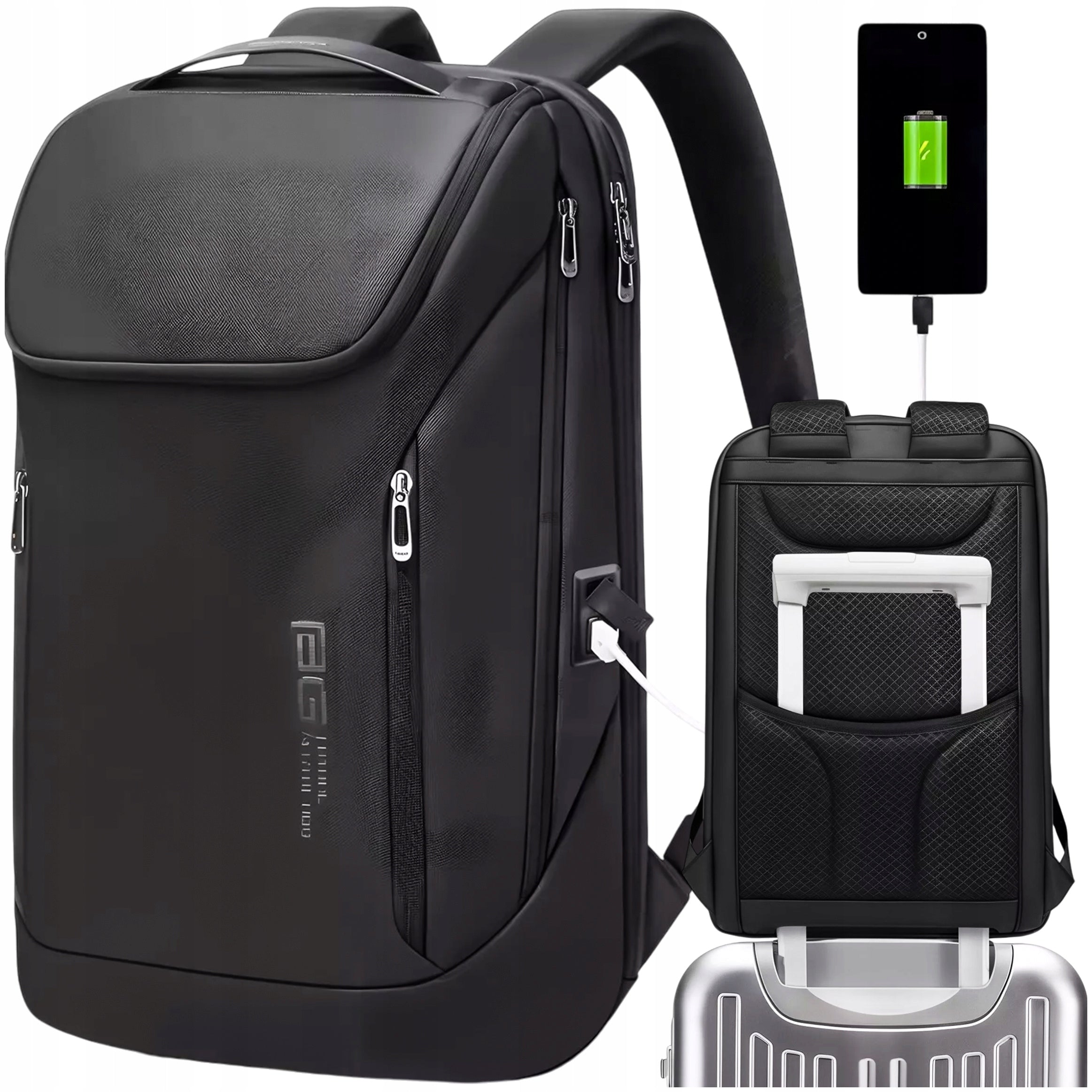 Backpack Laptop Bag Travel Handheld for Airplane Business Large with USB Brand Bange