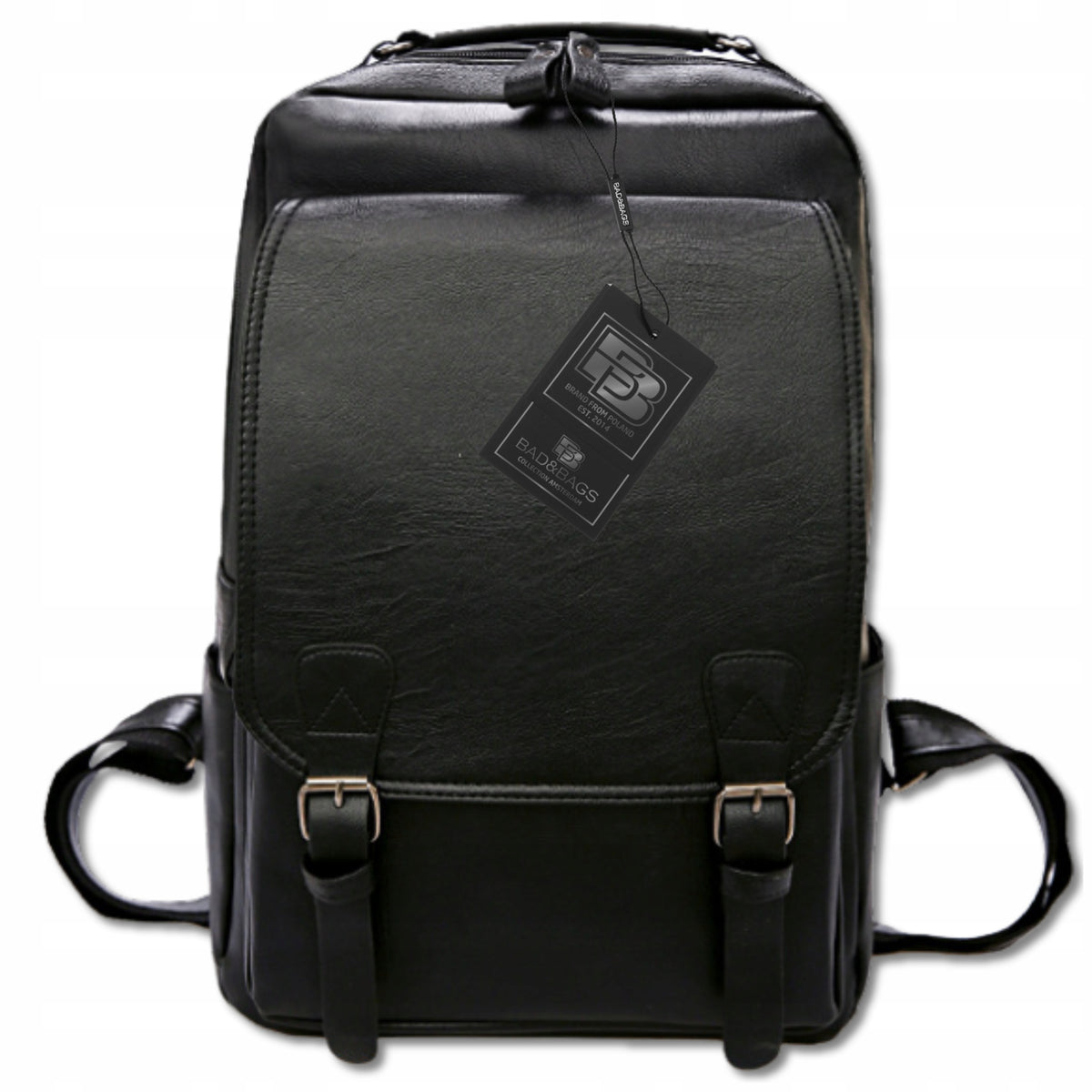 Backpack Leather black for aircraft handheld USB business cabin BAD&BAGS