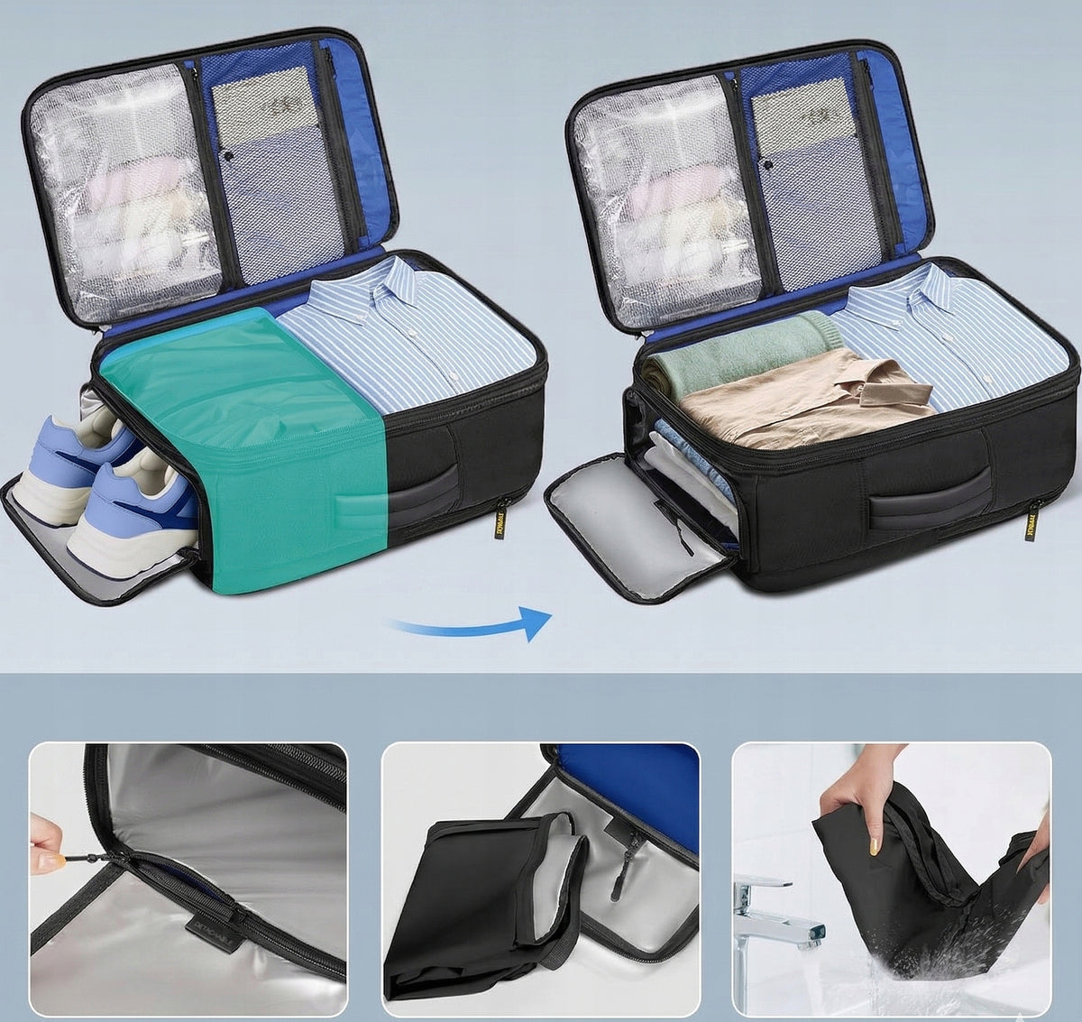 Backpack MATEIN Travel Expandable with Detachable Shoe Chamber 1746 Brand Matein