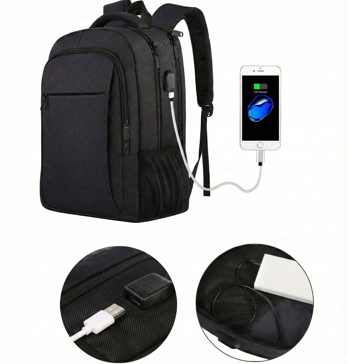 Backpack MATEIN for laptop 15.6" USB 3 Business Chambers 1007 Brand Matein