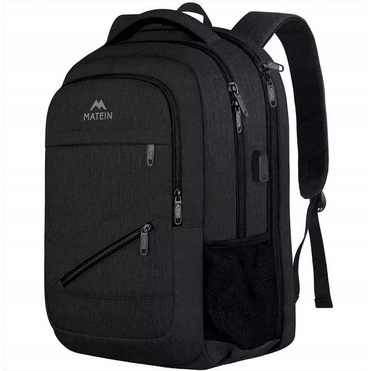 Backpack MATEIN for laptop 15,6" USB 3 Business Chambers BLACK 1035