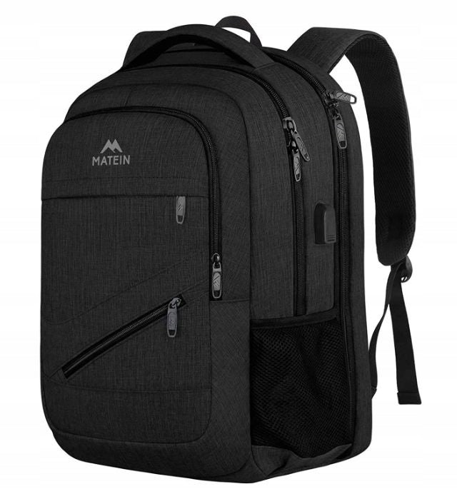 Backpack MATEIN for laptop 17,3" 35L business urban roomy black with USB