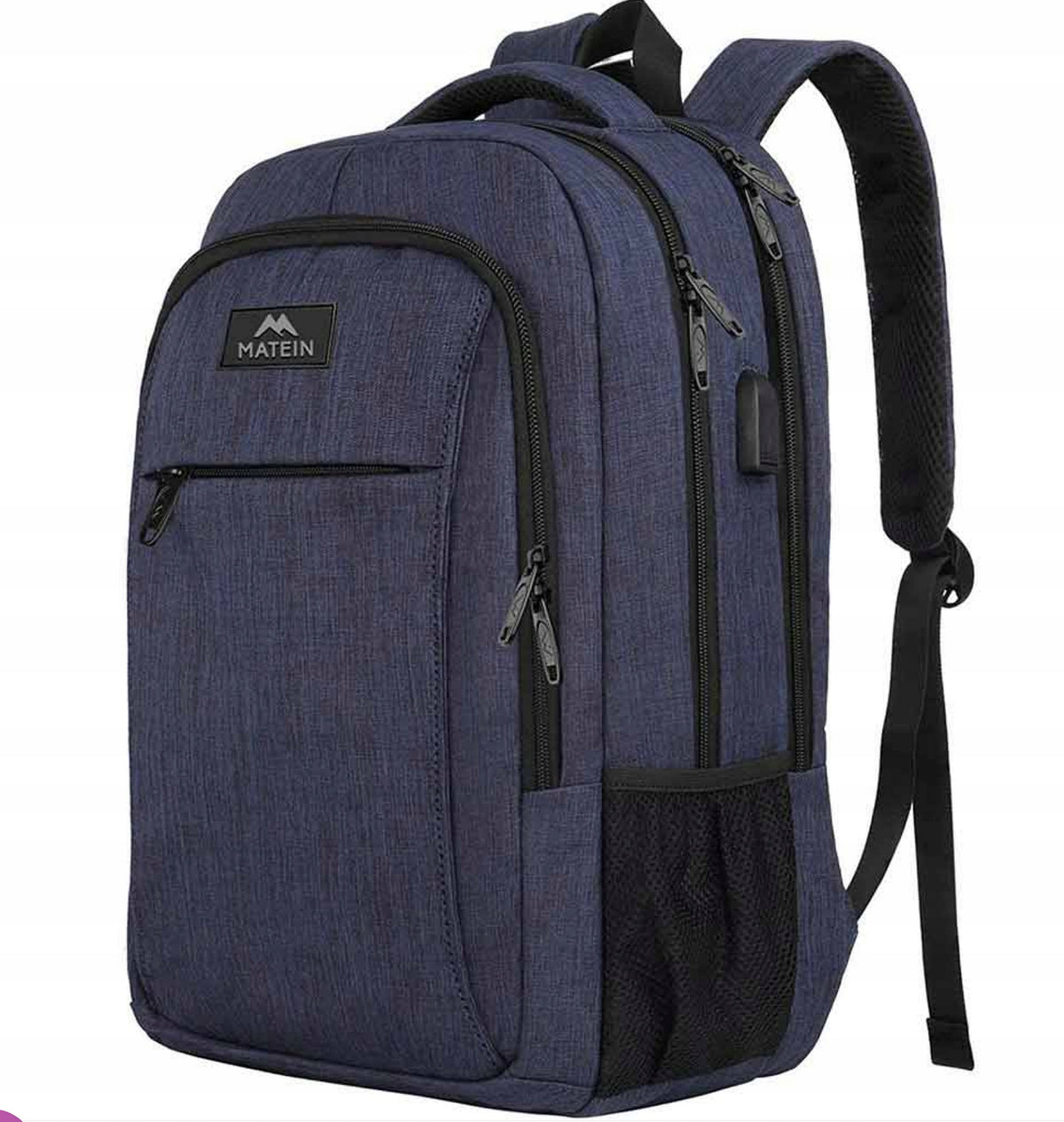 Backpack MATEIN for laptop 17,3" USB 3 Business Chambers BLUE 1007