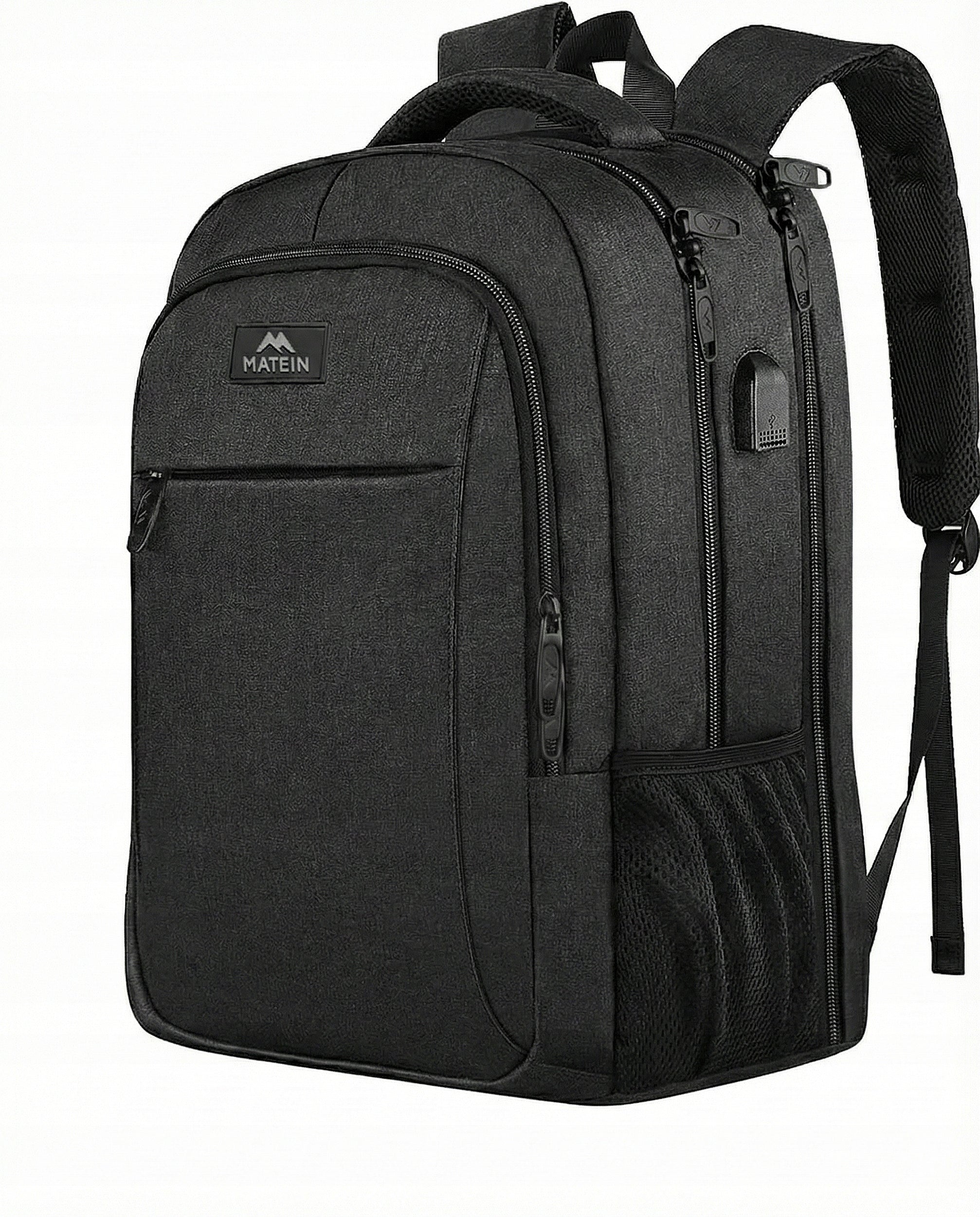 Backpack MATEIN for laptop 17,3" USB 3 Business Chambers black 1007