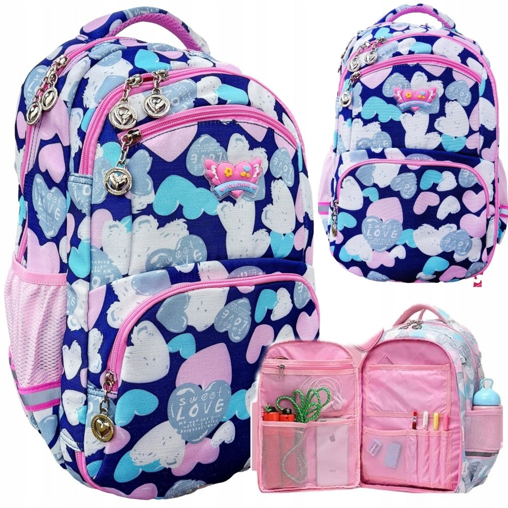 Backpack Nice Colors School Notebook Satchel Large Solid for Girls