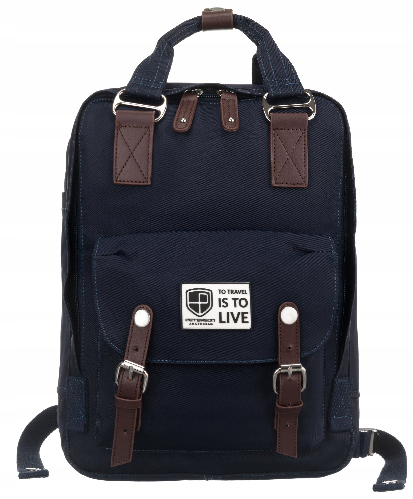 Backpack PETERSON city school PTN 2023-6-1454 navy blue Brand Peterson