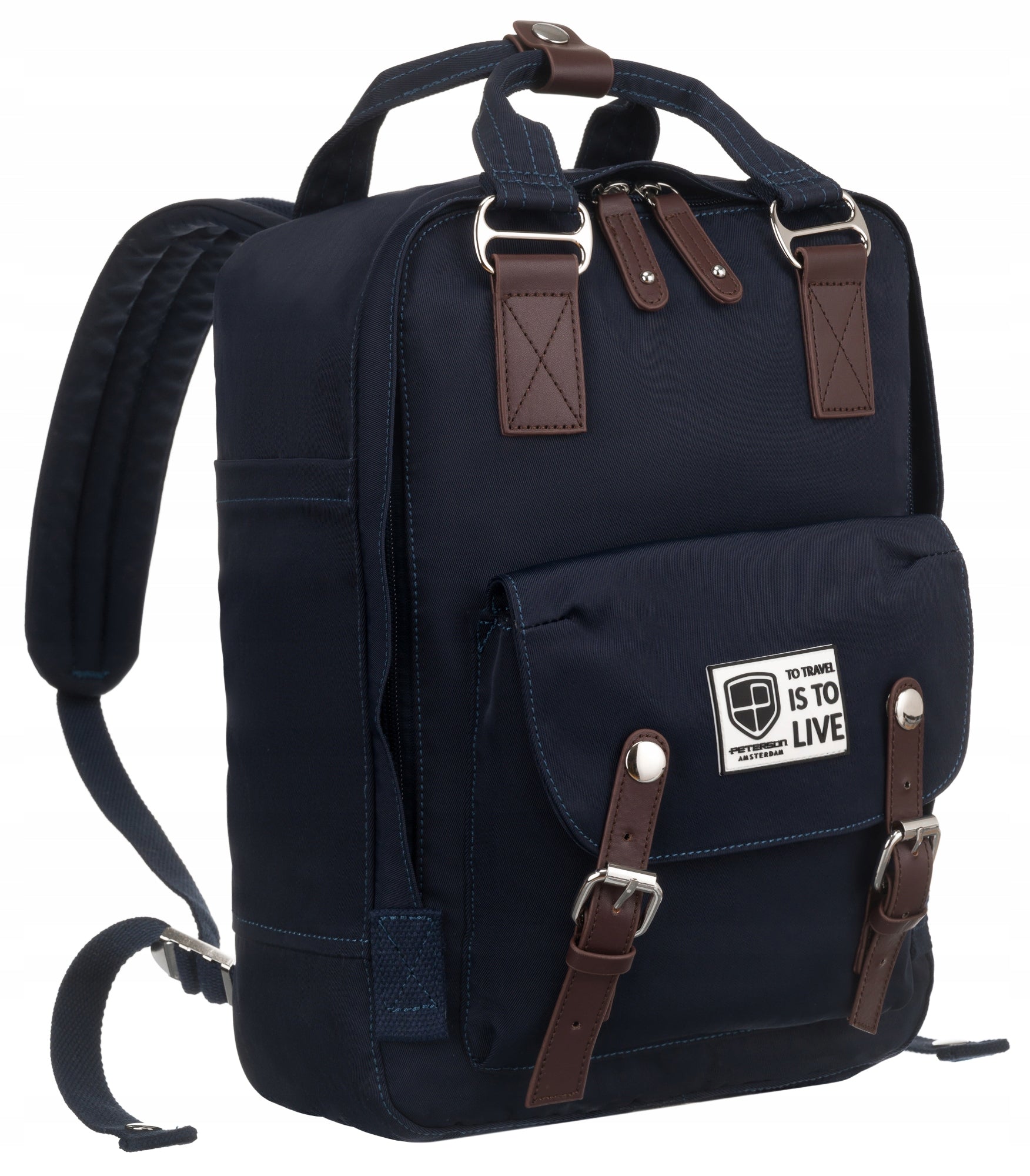 Backpack PETERSON city school PTN 2023-6-1454 navy blue