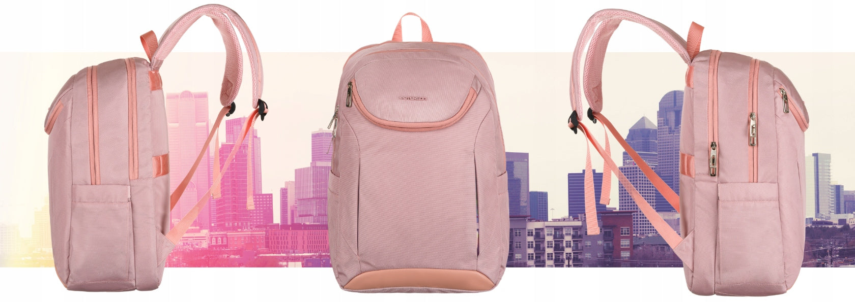 Backpack PETERSON urban light roomy has a laptop with suitcase holder Packaging status original