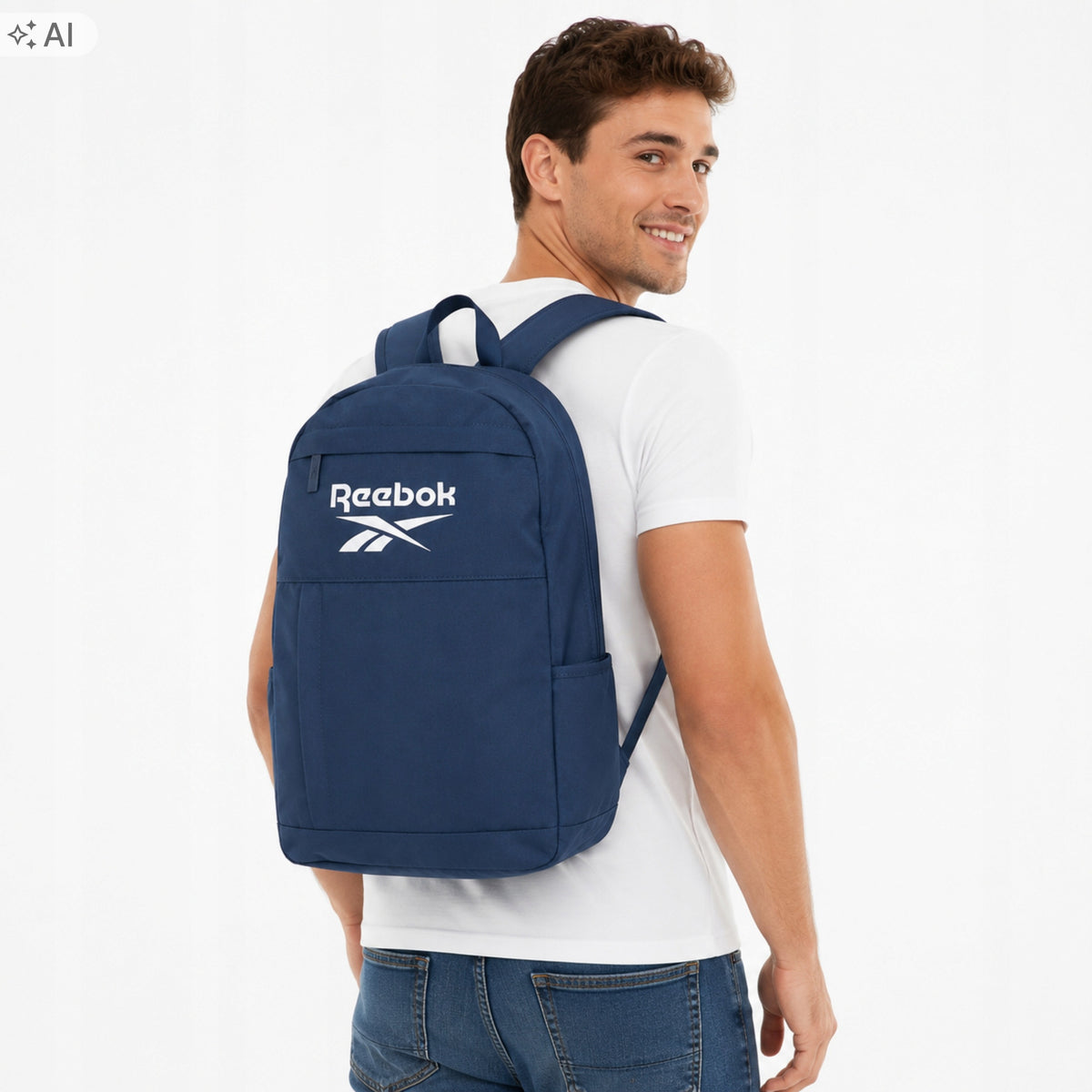 Backpack Reebok RBK-042-CCC-05 Navy Blue Large School Sports A4 Brand Reebok