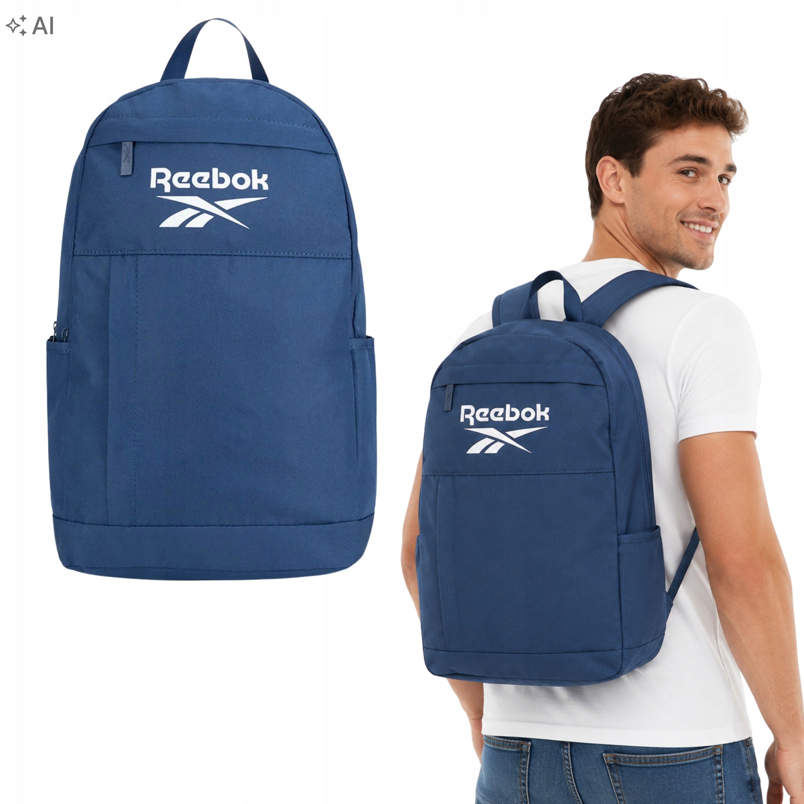 Backpack Reebok RBK-042-CCC-05 Navy Blue Large School Sports A4