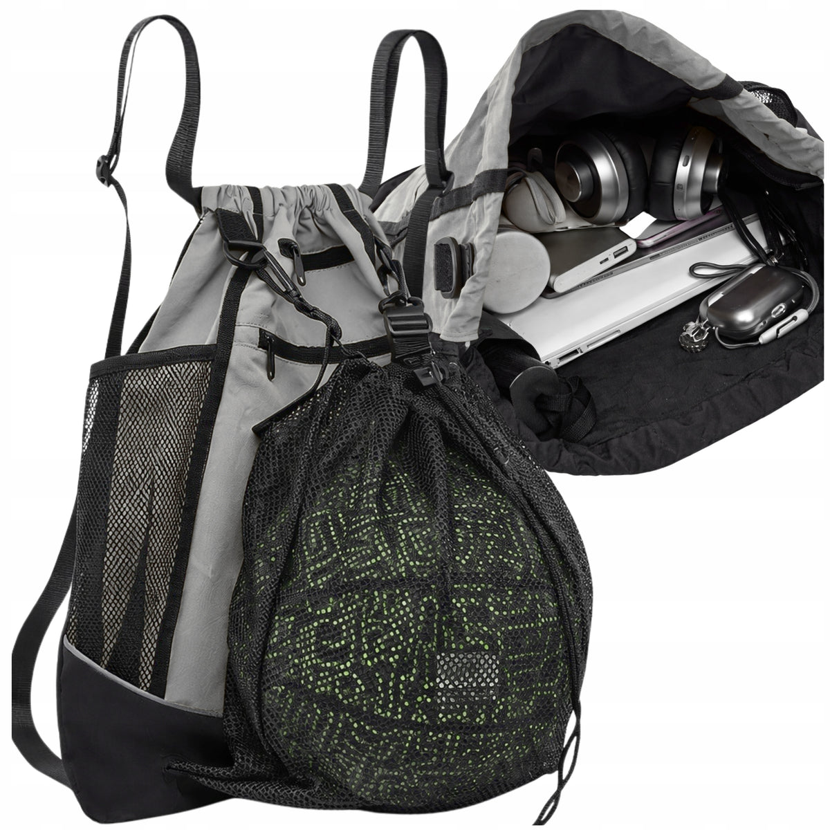 Backpack Sports School Bag Waterproof Training Bag Gyms Grey Brand EdiBazzar