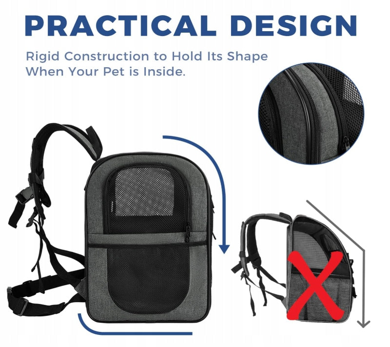 Backpack Transporter for Cat Dog Bag Portable Breathable Lightweight Strong Product height 42.6 cm