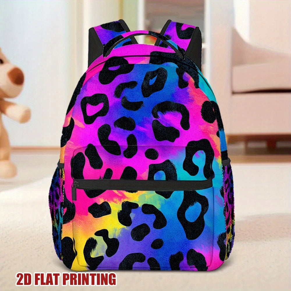 Backpack - Vibrant Leopard Print, Cool & Functional for Students and Young Adults