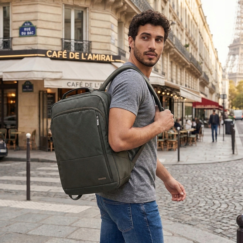 Backpack WITTCHEN 29-3P-221 grey, for airplane, for laptop 15,6” 42x29x13 cm Gender unisex